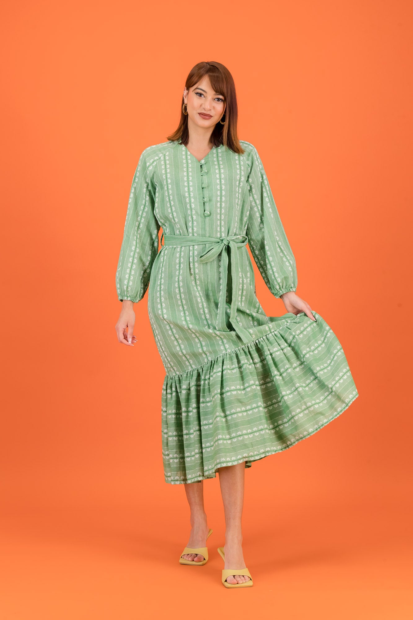 RESORT LS - green & white
