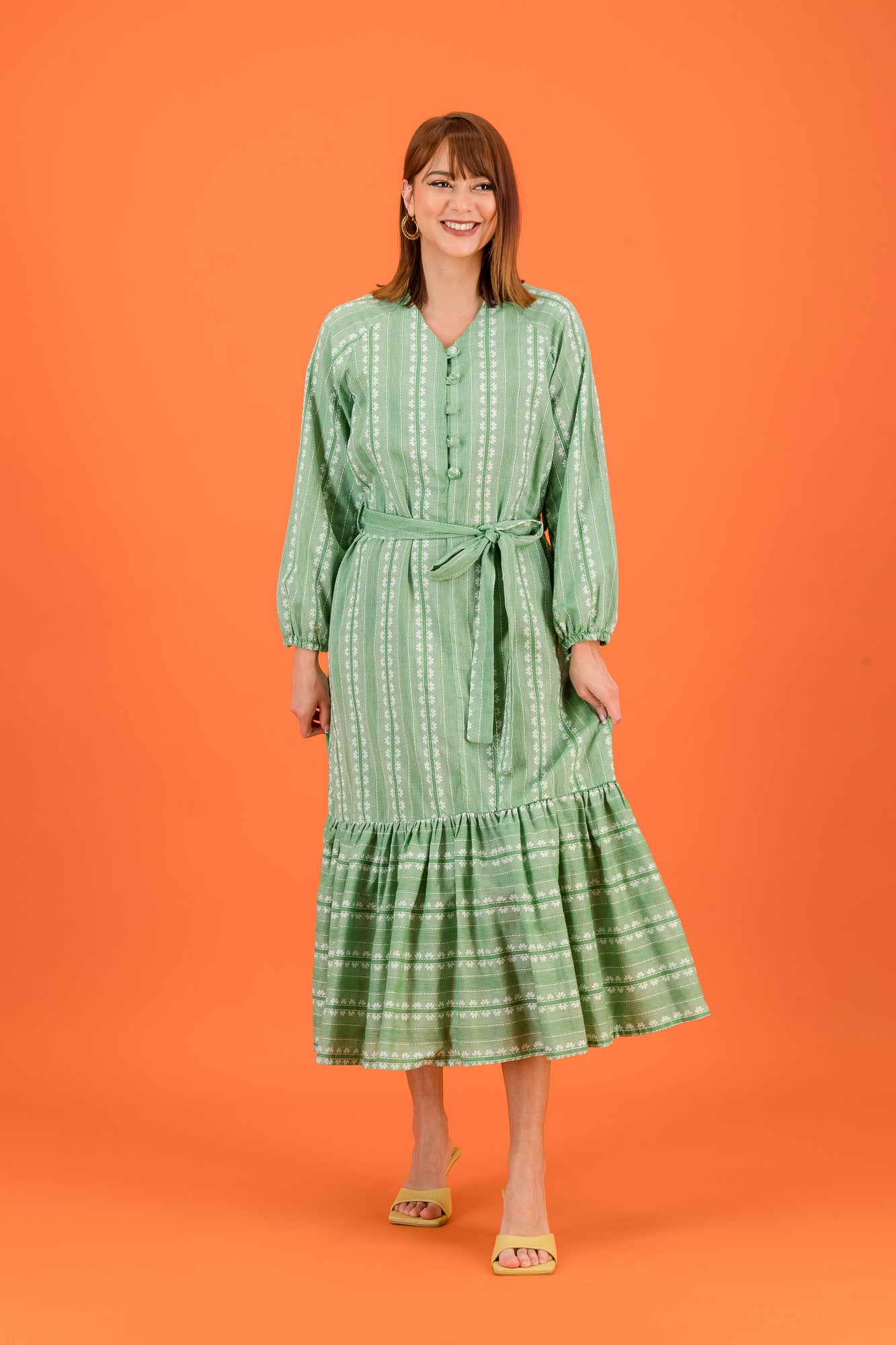 RESORT LS - green & white