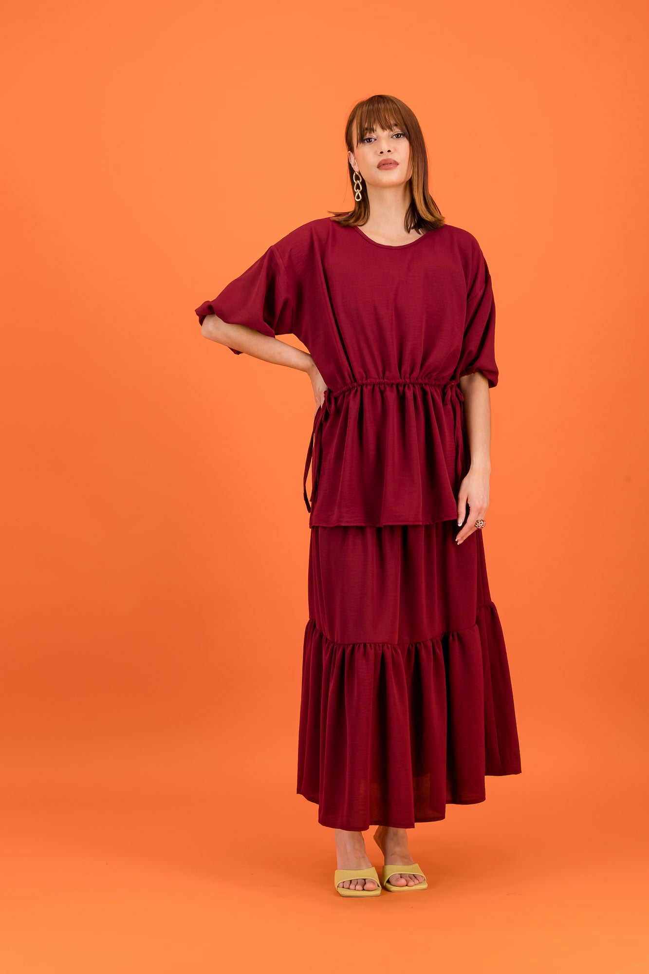 JENNY SKIRT & TOP SET - wine
