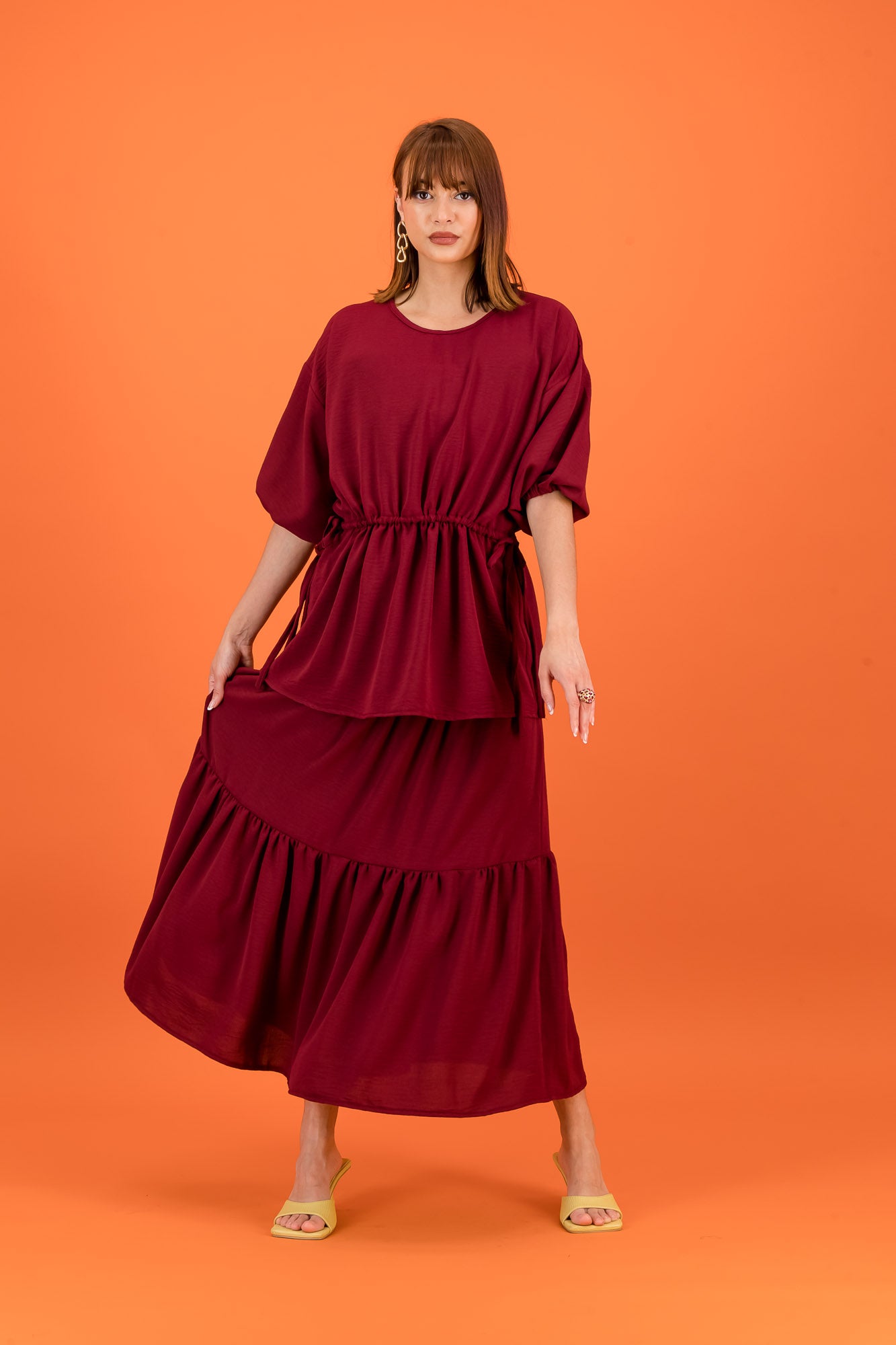 JENNY SKIRT & TOP SET - wine