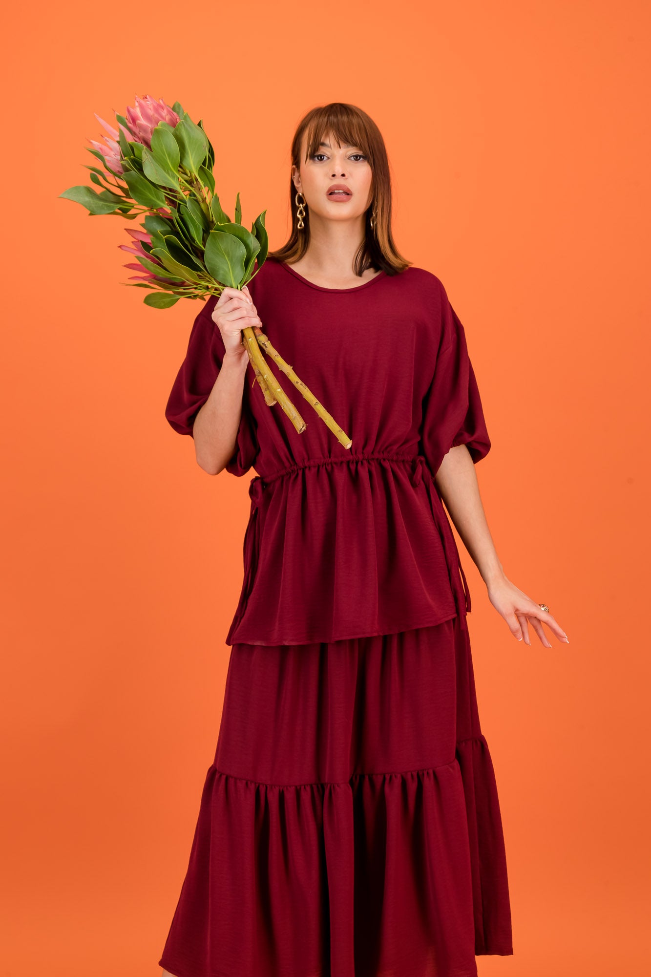 JENNY SKIRT & TOP SET - wine