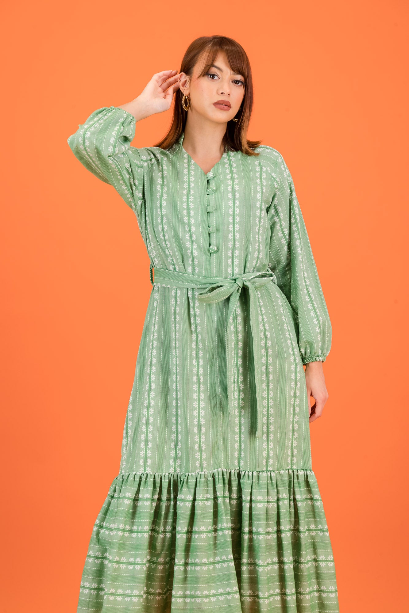 RESORT LS - green & white