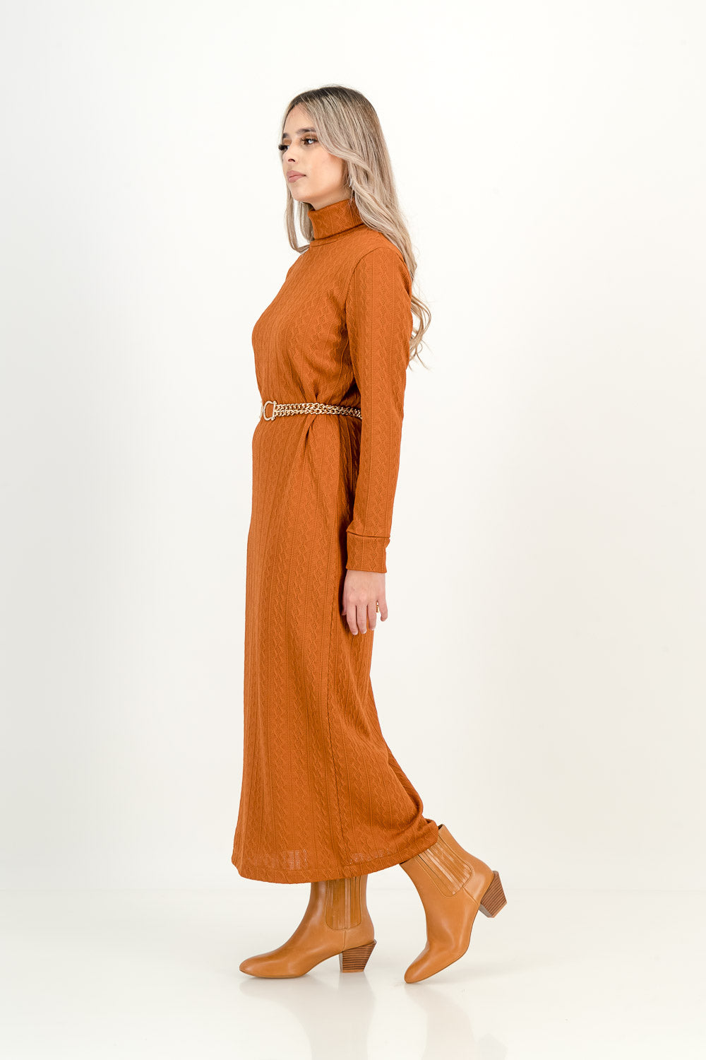 KNIT DRESS - rust