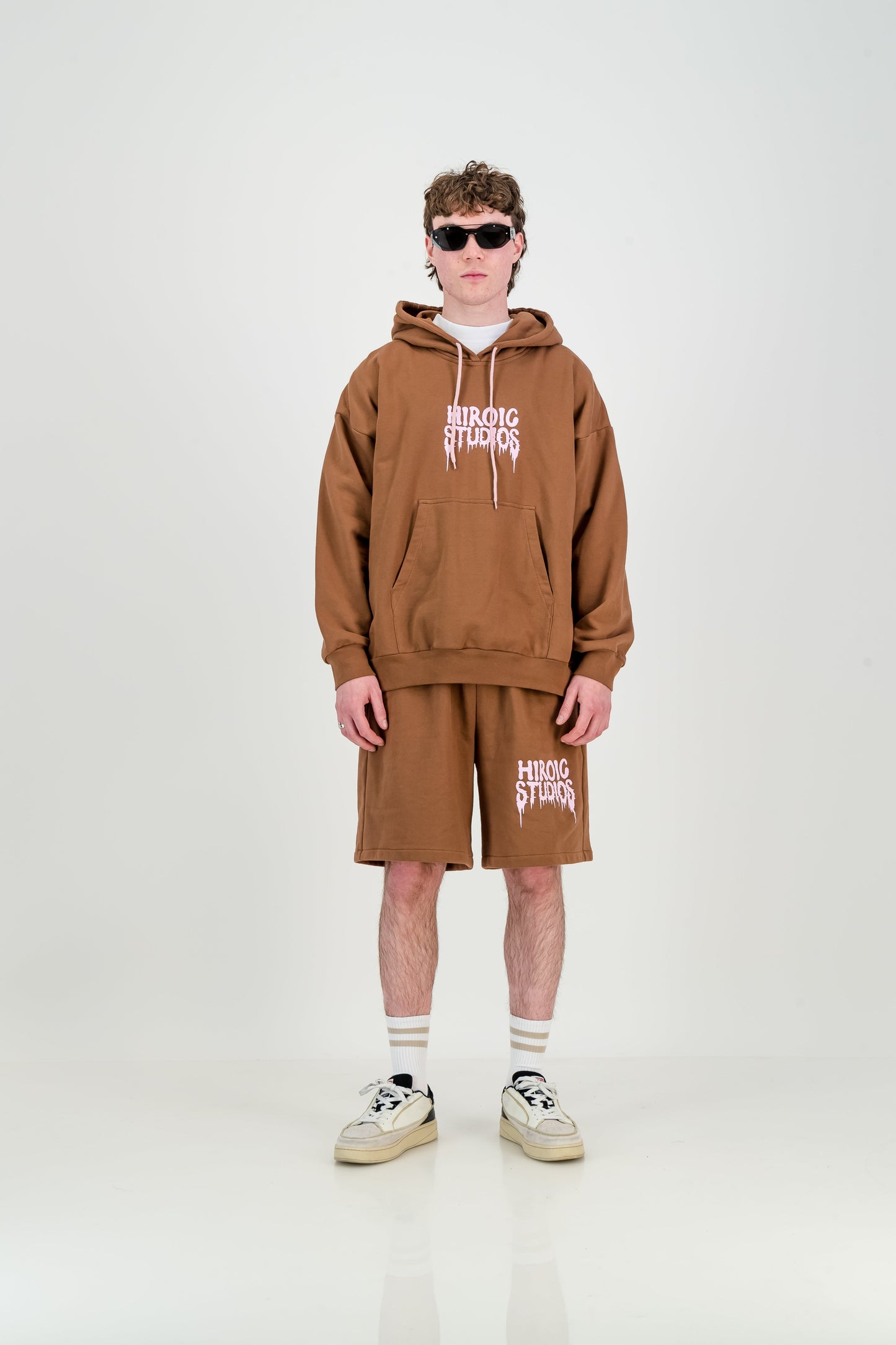 CHRISTOPHER HOODY - camel & pink