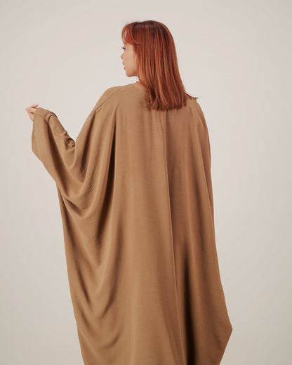 butterfly abaya dress  -  brown