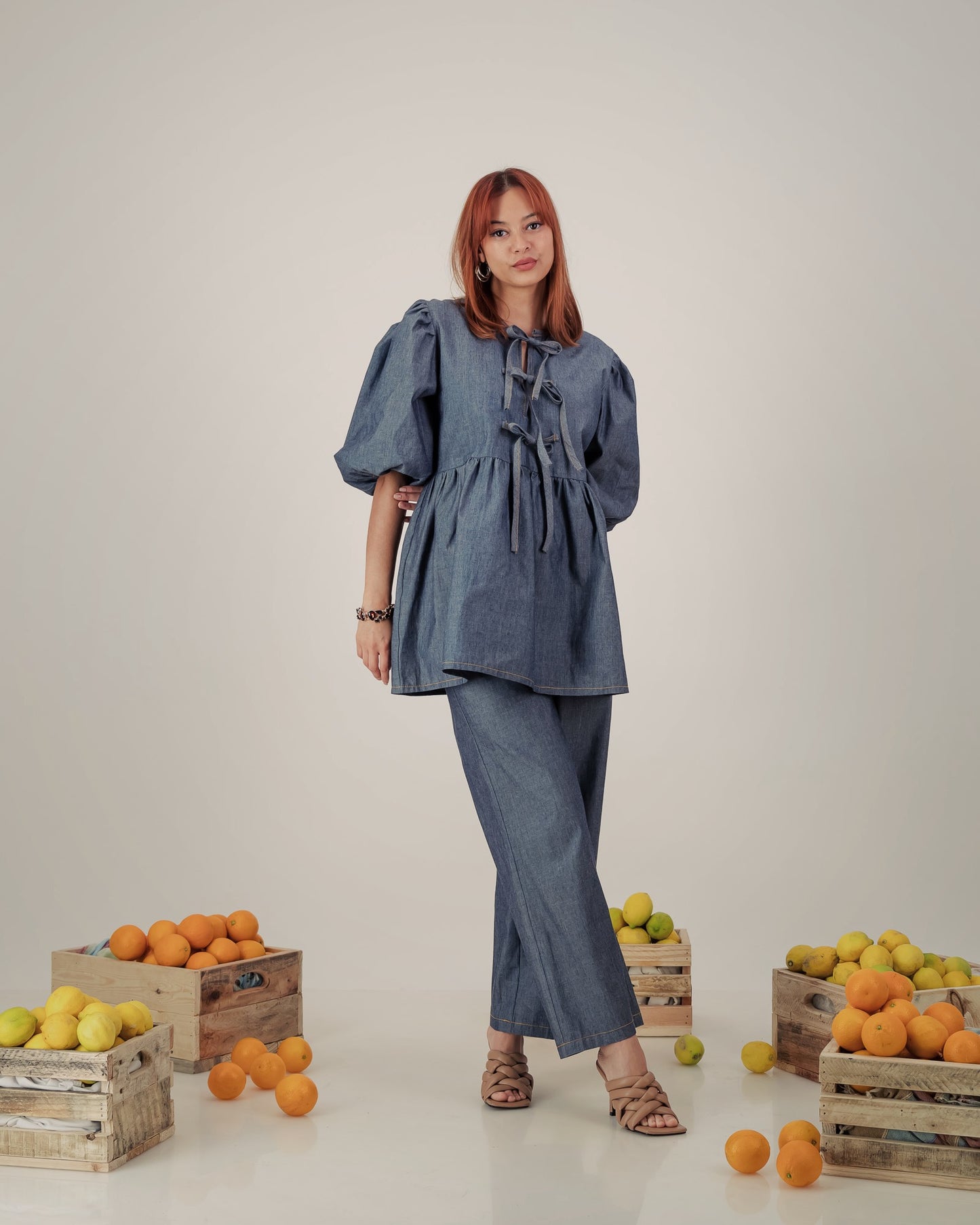 CINDY TOP -  blue denim