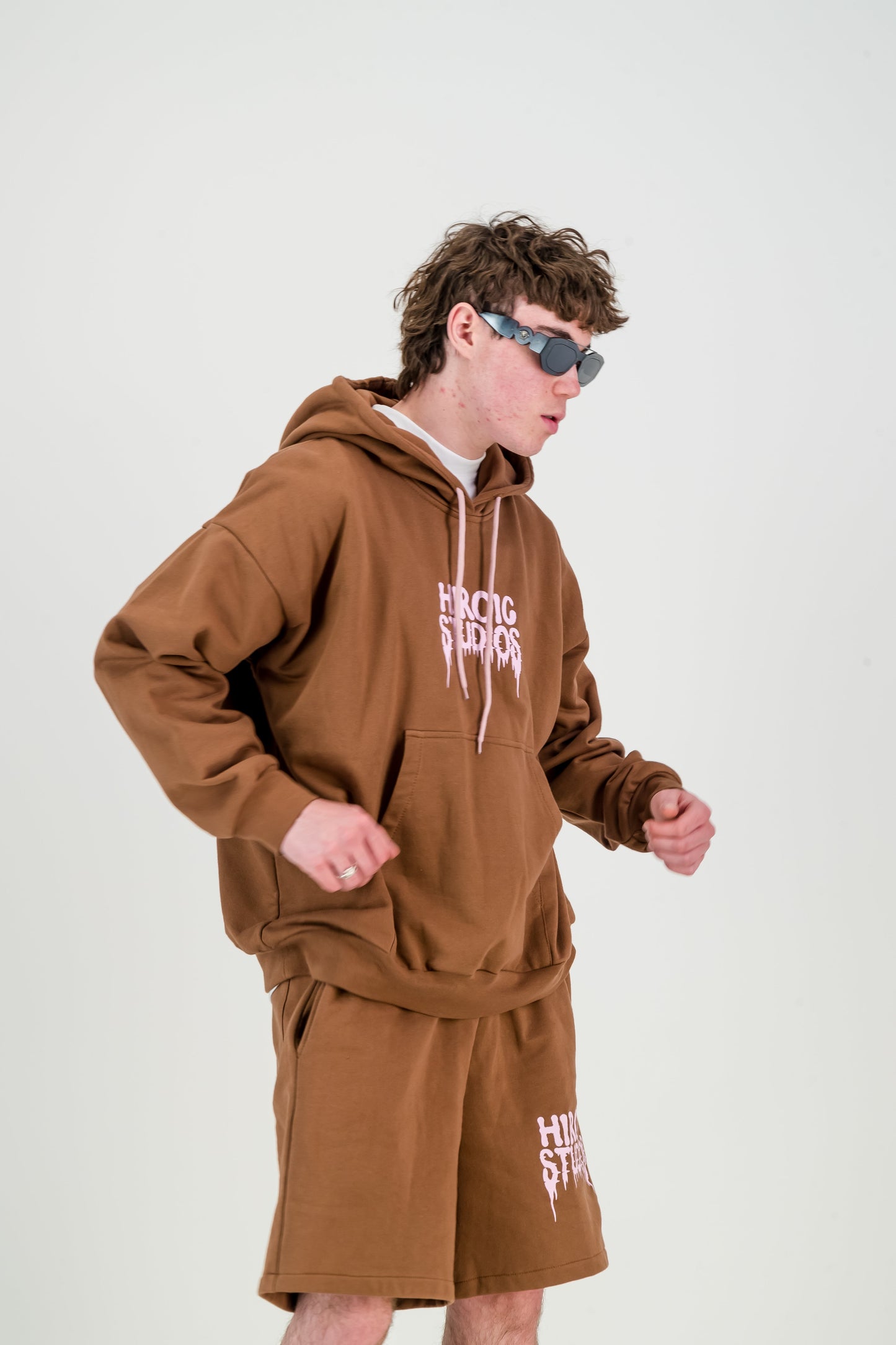 CHRISTOPHER HOODY - camel & pink
