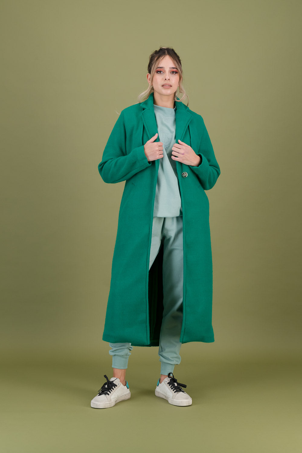 Emerald green trench on sale coat